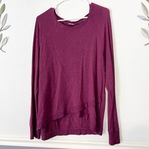 **3/$25** Wine Colored Split Front Athletic Sweater - XL